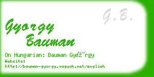 gyorgy bauman business card